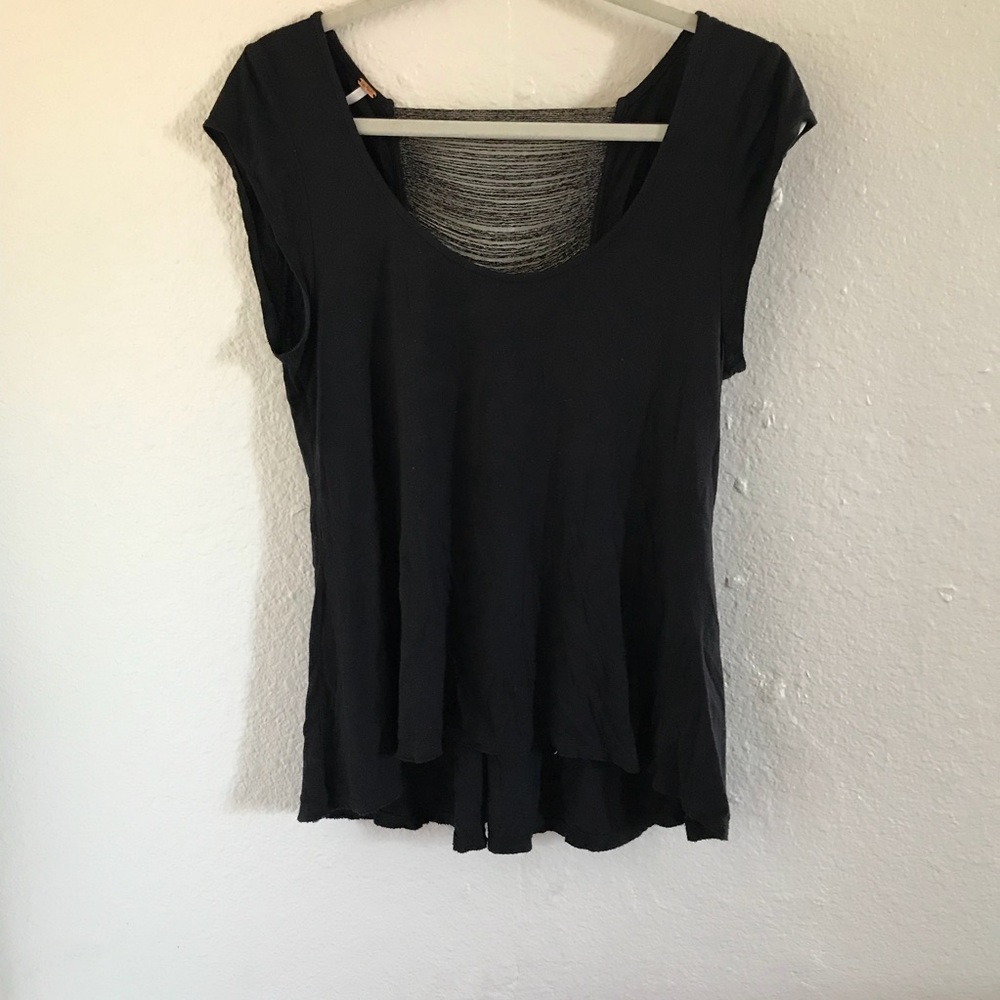 Free people black cotton tee